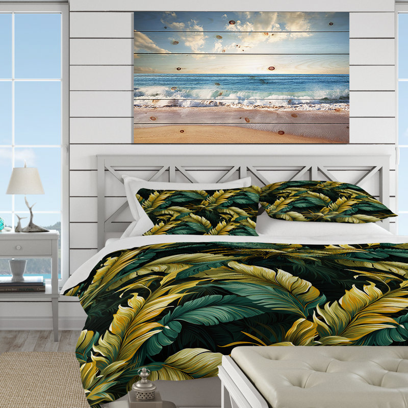 Mirage Radiance Tropical Pattern I Duvet Cover, King Duvet Cover + 2 King Shams