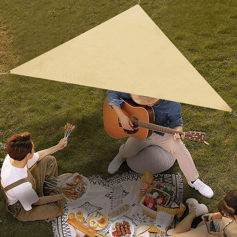 Outdoor Triangular Sun Shade Sail, Yellow