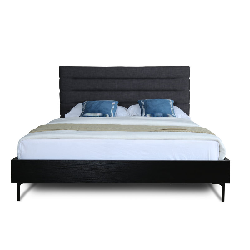 Schwamm Upholstered Platform Bed, Gray, Queen