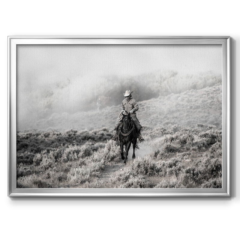 Cowboy, impression sur toile encadrée, H 26 po x l 38 po x P 1,5 po, Argent