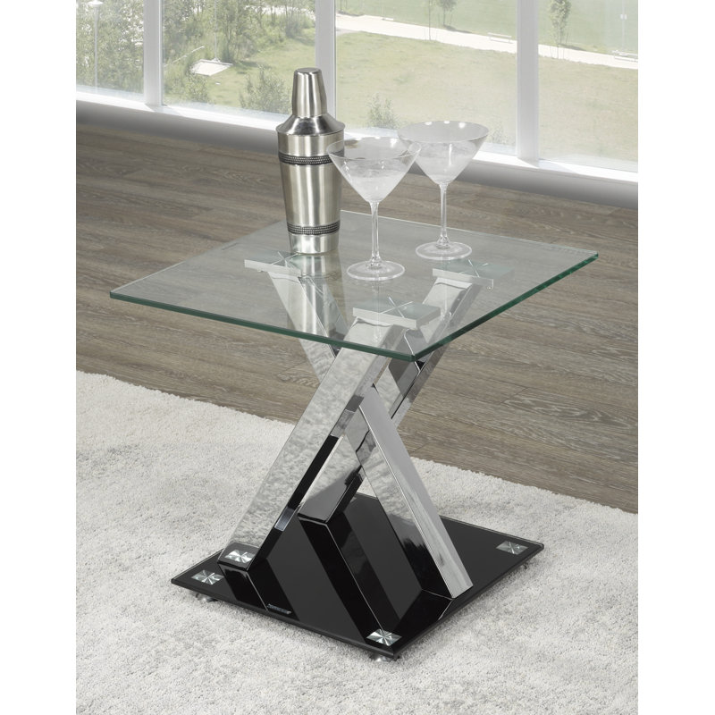 Table de bout - Argent / Noir