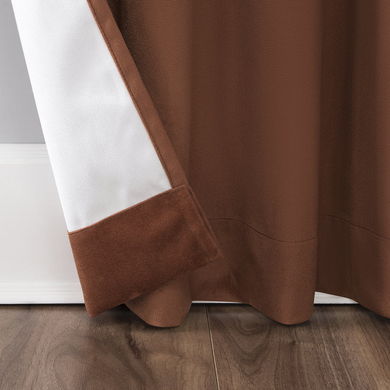 Terracotta Velvet Blackout Back Tab Curtain Panel