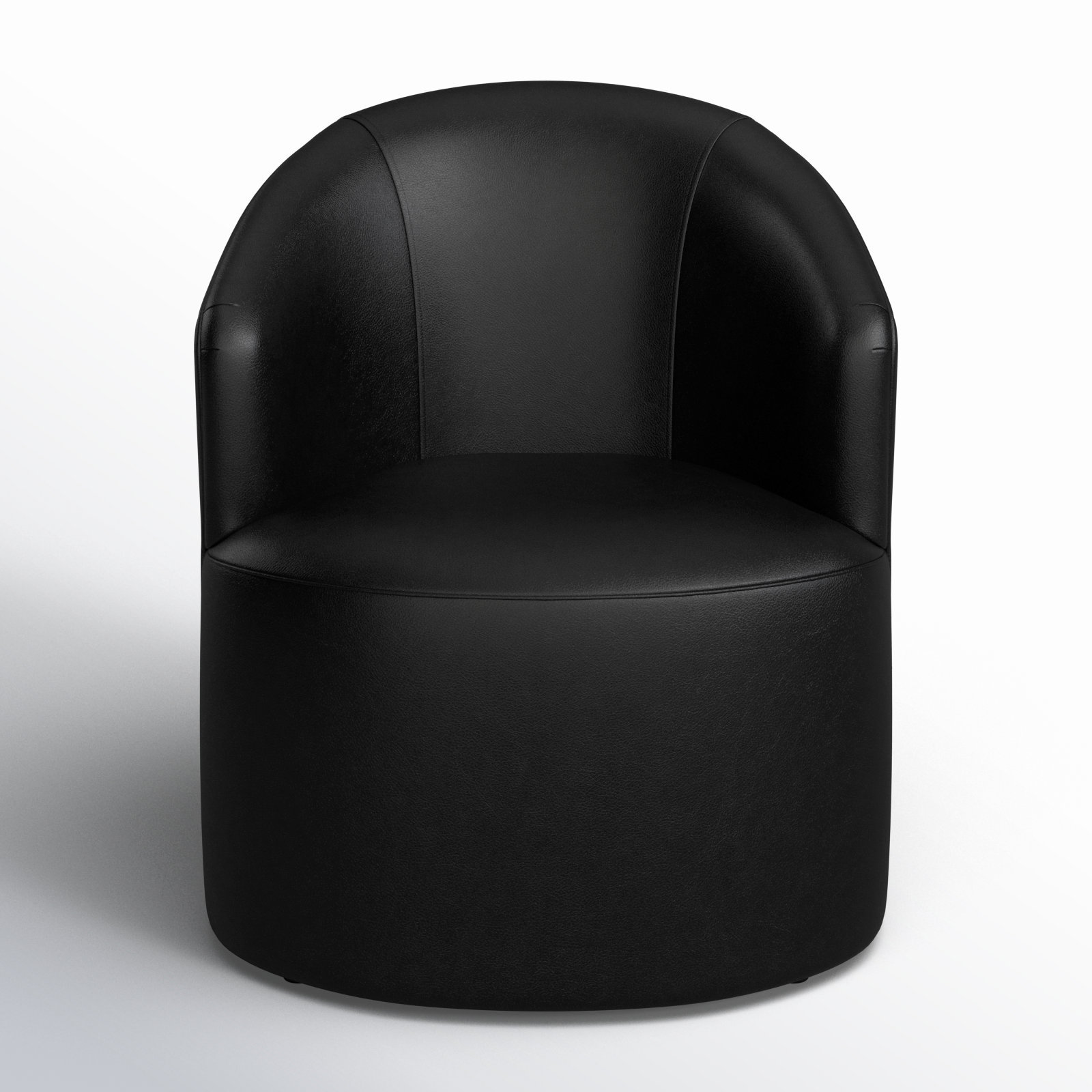Deryn Genuine Leather Swivel Barrel Chair, Revelation Midnight Genuine Leather