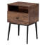 Ensemble de 2 tables de chevet brun avec tiroir et tablette ouverte, petites tables de chevet / tables d'appoint étroites pour chambre à coucher, salon, dortoir, appartement, entrée, bureau, tables de bout modernes avec rangement pour petits espaces-975567837-975567838