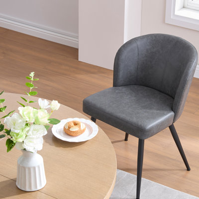 Upholstered Faux Leather Back Side Dining Chair (set Of 4)