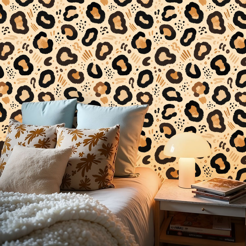 Papier peint auto-adhésif à motif de peau de léopard