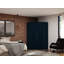 Mulberry Contemporary Modern Corner Wardrobe Closet with Hanging Rods in Tatiana Midnight Blue-1053171306