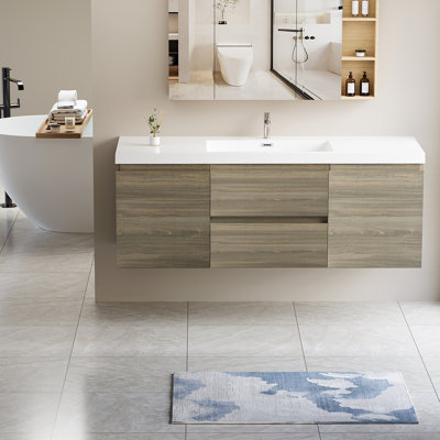 Meuble-lavabo flottant avec lavabo et meuble-lavabo