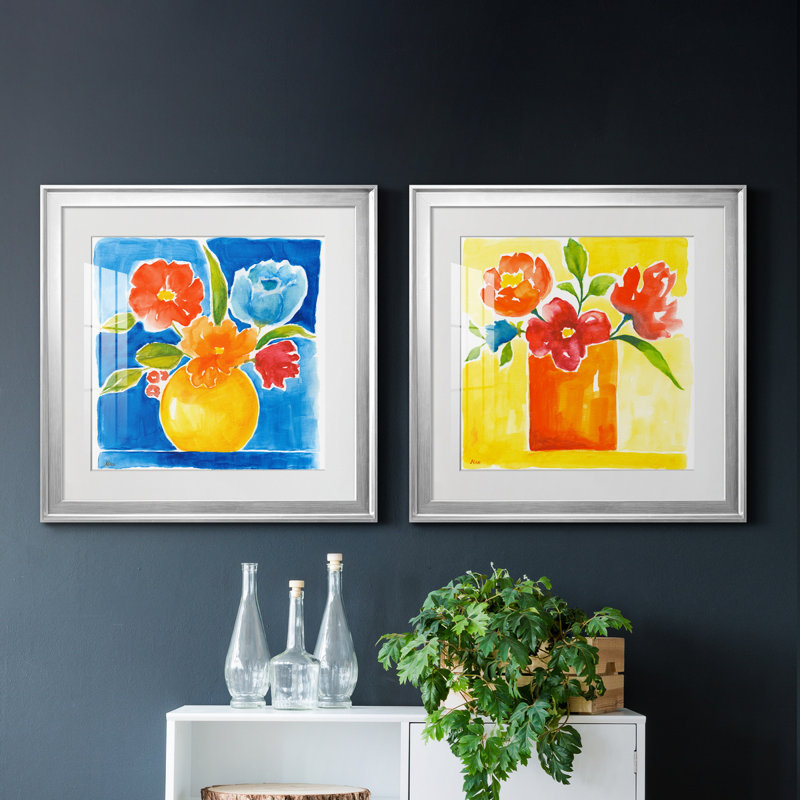 «Sunny Day Bouquet I», ensemble de 2 reproductions d'art sur toile tendue, H 22,5 po x l 45 po x P 1,5 po