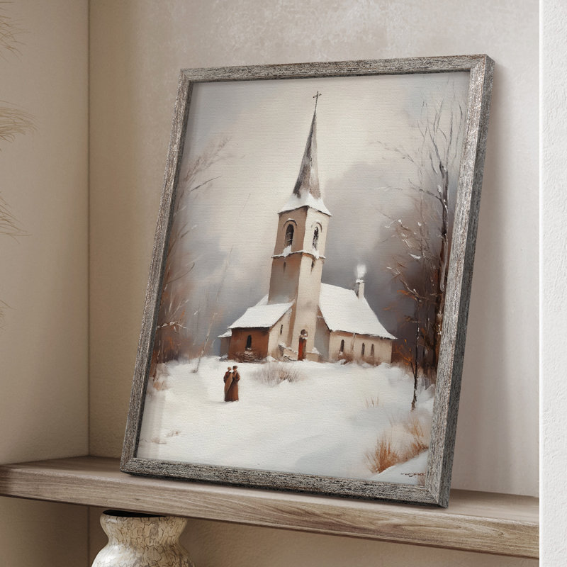 «Christmas Holiday Art», série 2-Cxxi, reproduction encadrée - bois massif, H 15 po x l 12 po