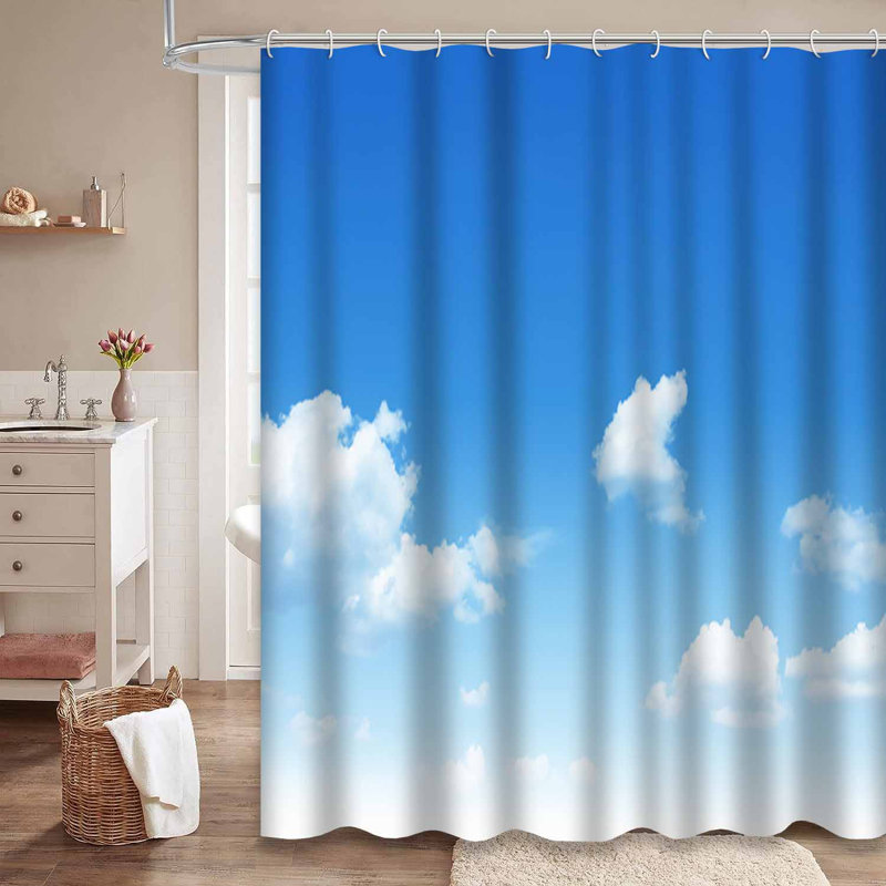 Rideau de douche avec 12 crochets Sky, L 72 po x l 78 po