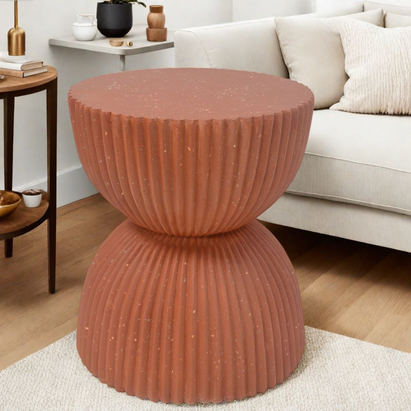 Concrete Top End Table, Orange*Orange