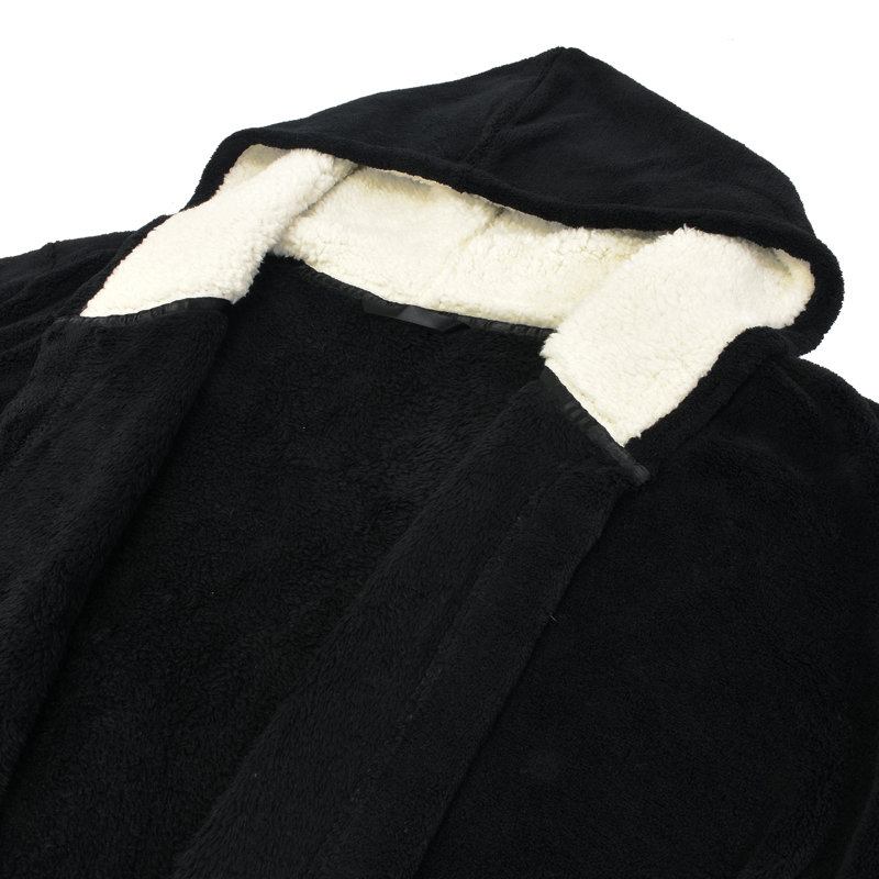  Peignoir de cheville avec poches, Noir
