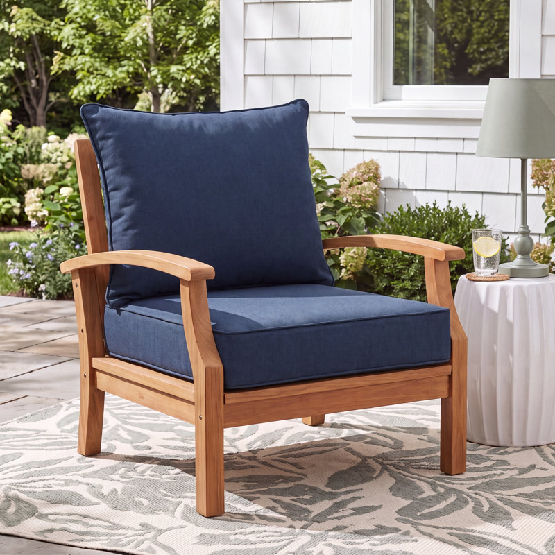 Damali Indoor/Outdoor Seat/Back Cushion, 5" H x 23" W x 25" D, Canvas Navy Sunbrella® Canvas