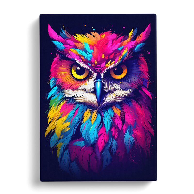 Owl Minimalism Art No.2 - Wrapped Canvas, 50cm H x 35cm W x 3cm D