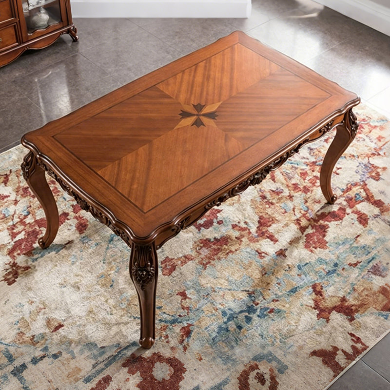 Table de salle à manger 59,06 "Chêne massif, H 30,71 po x l 59,06 po x P 35,43 po