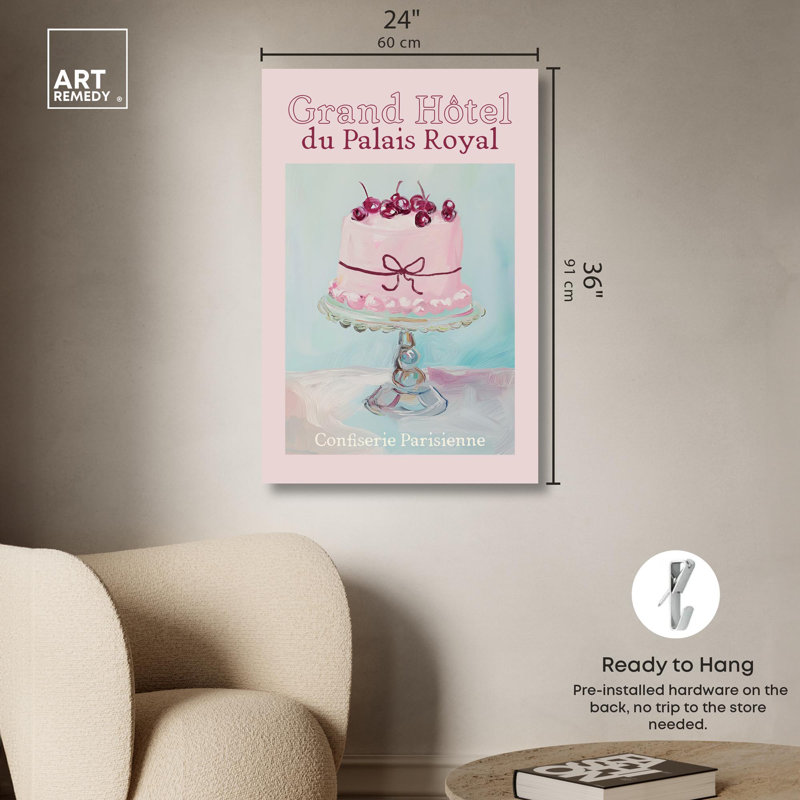 Grand Hotel Coquette Trendy Art on Canvas, 36" x 24"
