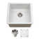 Houzer Platus 20 in Fireclay Undermount Square Bar Sink with Strainer and Grid