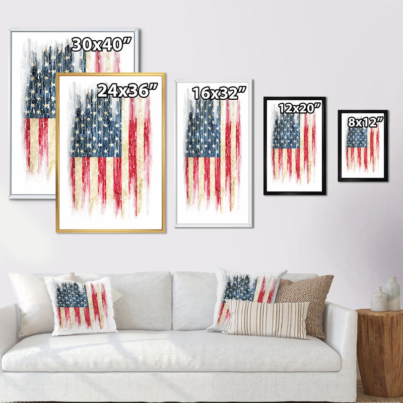 «American Flag Grunge», reproduction sur toile flottante