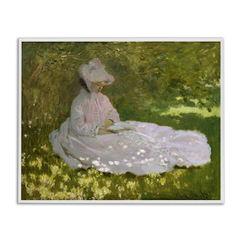 Giclée au printemps classique par Mon1000paintings, Giclée encadrée blanc bord de mer, H 16 po x l 20 po