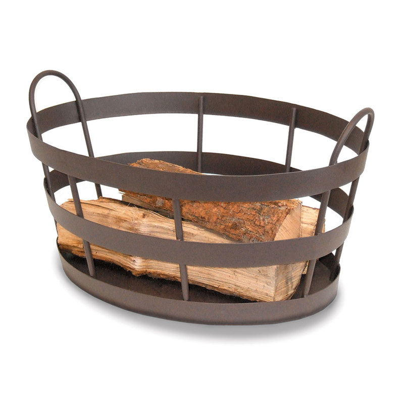 Porte-bûches en fer forgé Navarrette, Finition thermolaquée bronze