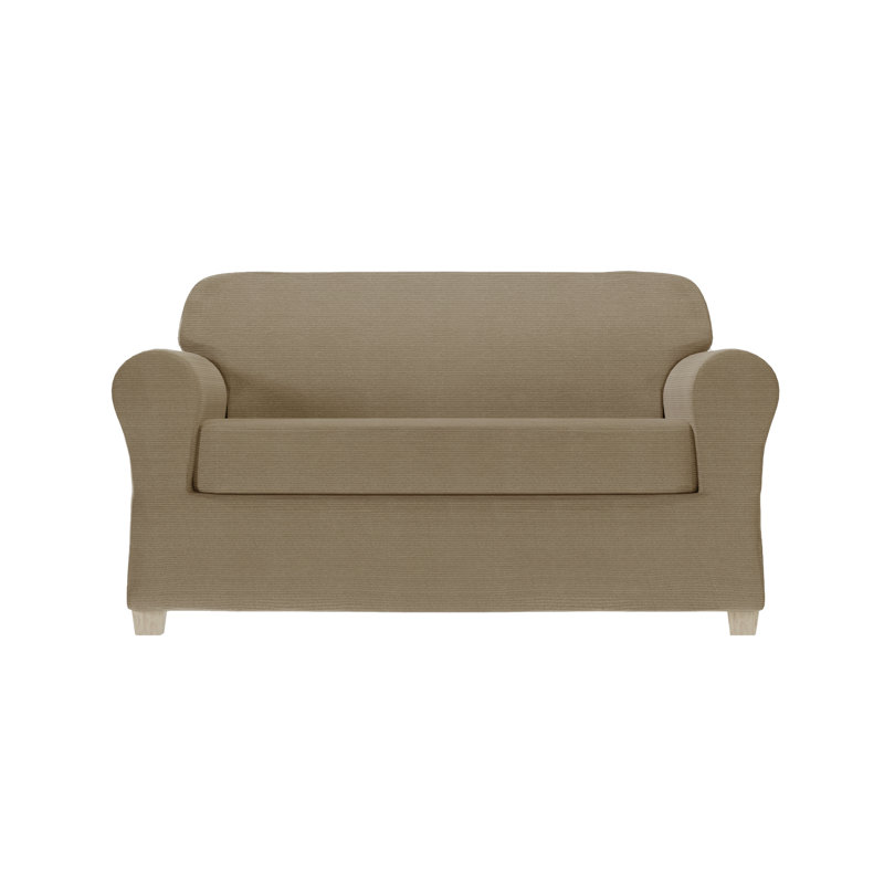 Housse extensible pour canapé à coussins carrés / rectangulaires, Bleu, H 34 po x l 73 po x P 38 po