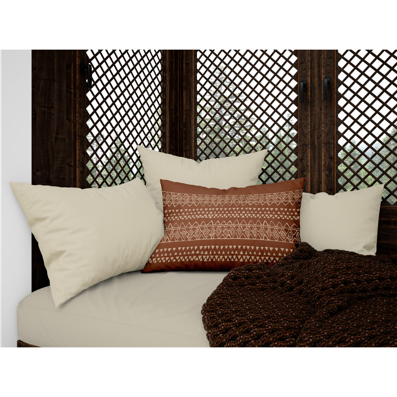 Titi Geometric Outdoor Reversible Throw Pillow, Nude