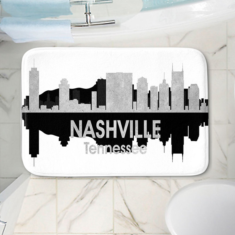 Tapis pour salle de bain en mousse à mémoire de angelina vick nashville, l 24 po x L 17 po x H 1 po