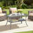 Patio Wicker Coffee Table With Glass Top-1014907960