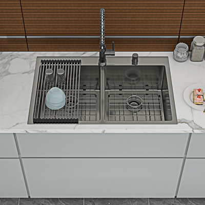 Drop In Double Bowl Kitchen Sink