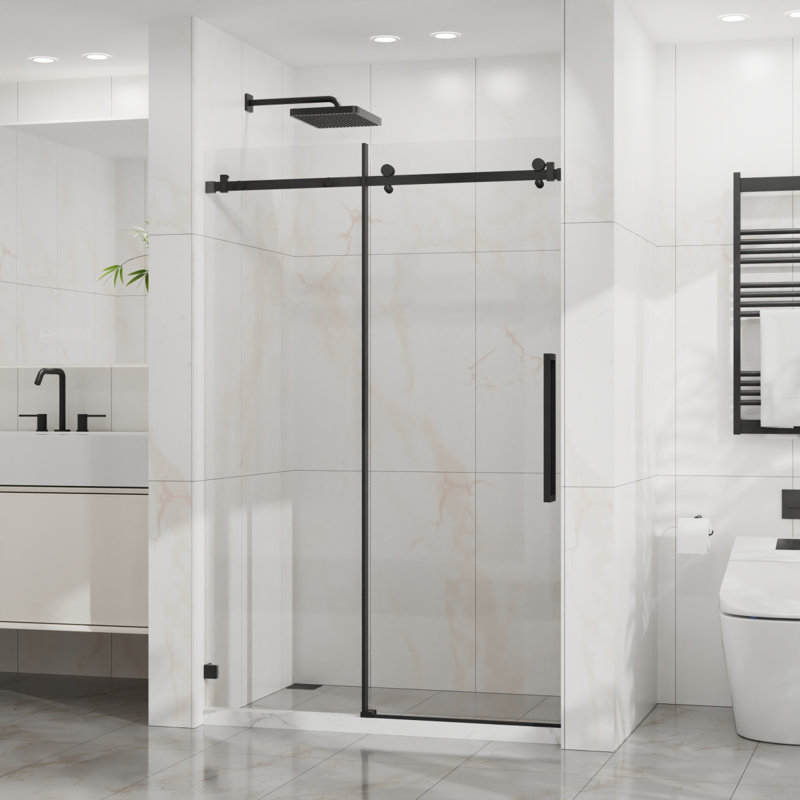 Porte de douche coulissante en verre trempé de 48 po x l 72 po Goody