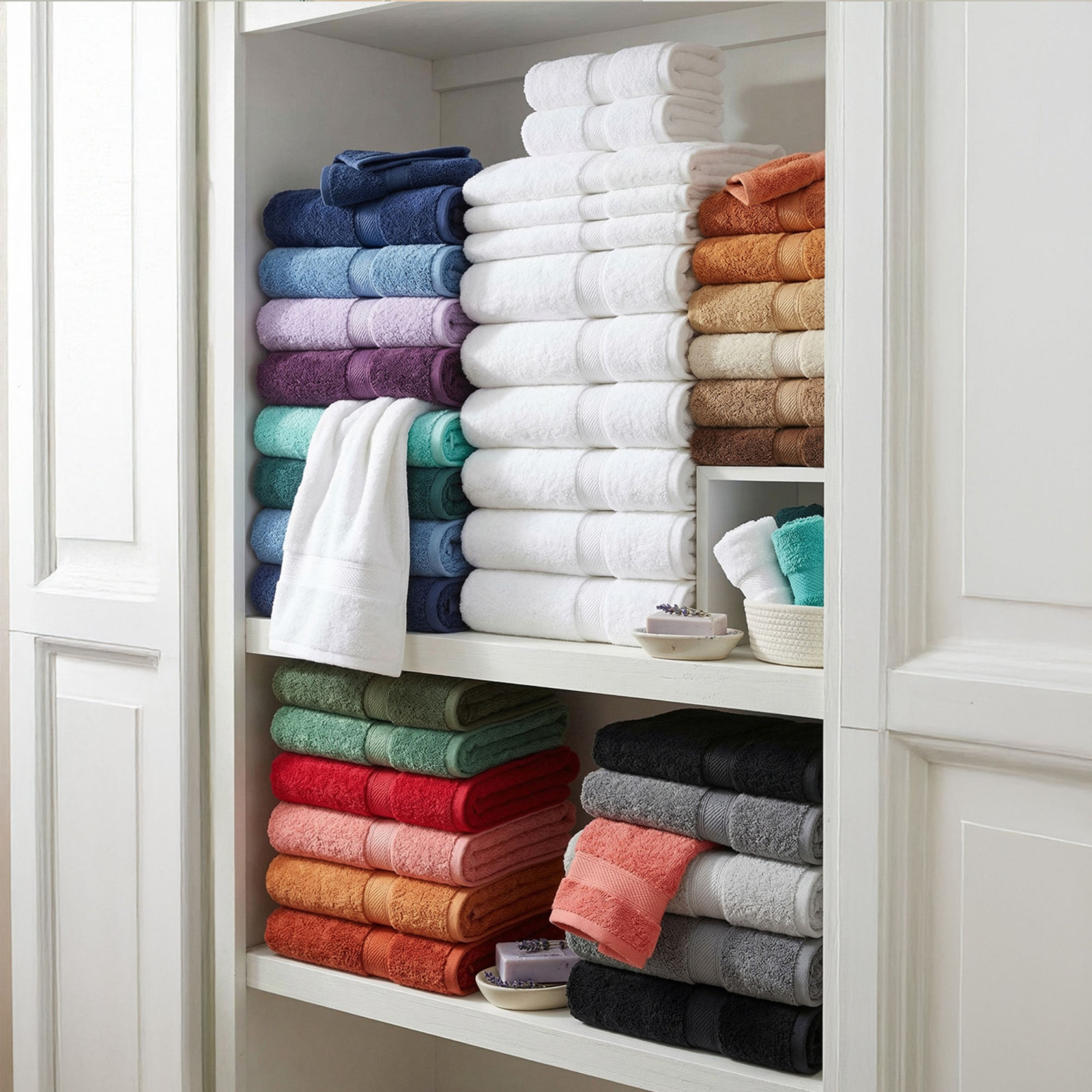 Egyptian Cotton Hand Towels, Latte