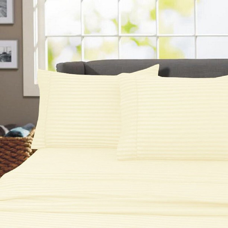 Ensemble de draps 100% coton 600 fils Fresh Linen, Ensemble de draps pour lit simple avec un drap-hou, Sauge