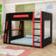 Lit superposé multifonctionnel en bois avec tablettes intégrées, bureau, station de charge et lumière DEL-794917956-794917978