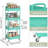 4-Tier Plastic Rolling Utility Cart with Handle, Multi-Functional Storage Trolley, Living Room, Kitchen, Movable Storage Organizer with Wheels-114210615-114210614