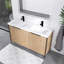 Meuble-lavabo double autoportant de 60 pouces avec lavabo en résine et 4 portes d'armoire à fermeture en douceur