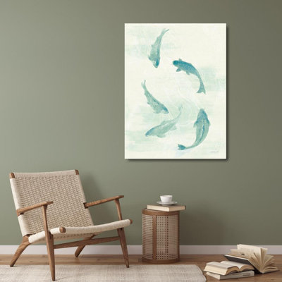 Bay Isle Home™ Nai, Danhui Gallery Wrapped Canvas Art Titled: Celadon Koi I