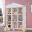 Support de rangement en forme de maison avec neuf compartiments de rangement et un design à blocs de couleurs-1525558444