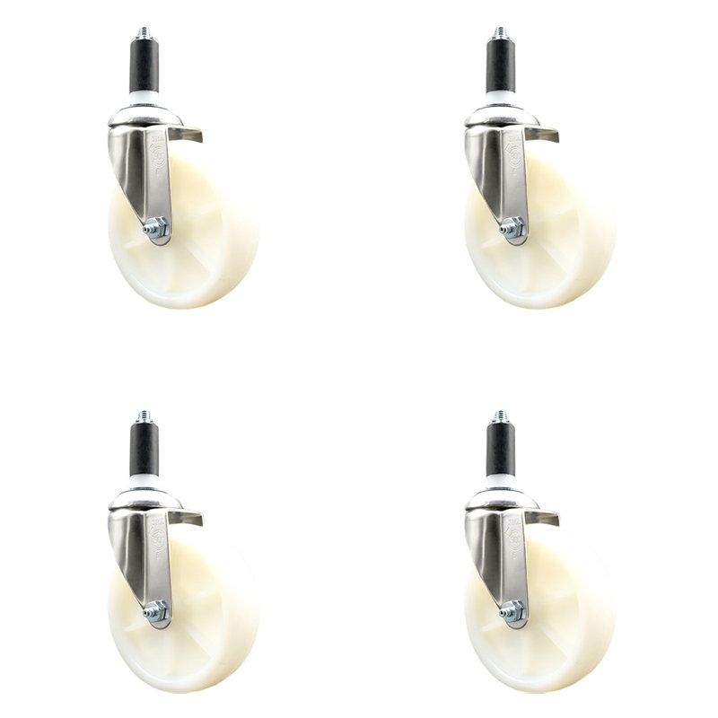 Roulettes pivotantes, H 5 po x l 5 po