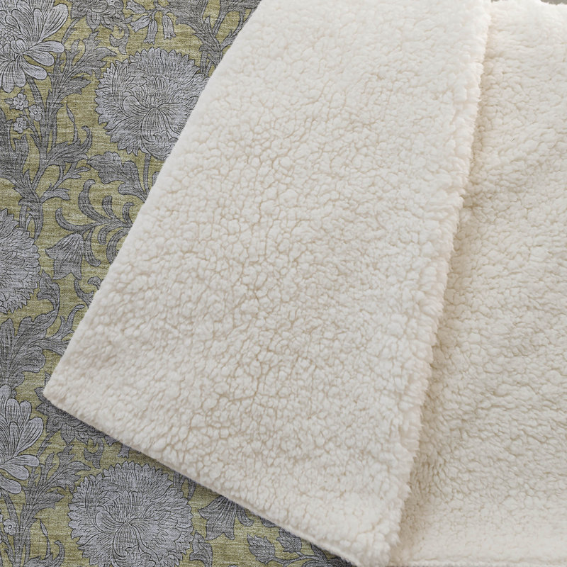 Jeté floral Sherpa ASB677 Addison, Doré