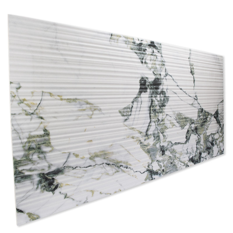 Touche Pleated Deco 23-1/2 In. X 47-1/8 In. Porcelain Floor And Wall Tile