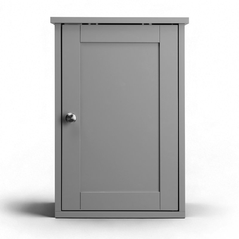 Gray Bathroom Wall Cabinet 1 Door 1 Shelf, Gray