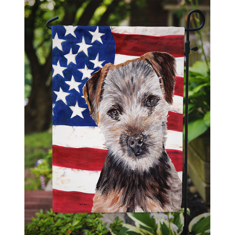 2 côtés en polyester de 2 côtés american drapeau de jardin, Norfolk Terrier 2