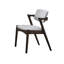 Chaises de salle à manger de style moderne Mid-Century Brookdale 2 pièces, bois d'hévéa noyer massif, coussin de siège rembourré en tissu, fabrication en bois de sièges contemporains, chaise chic