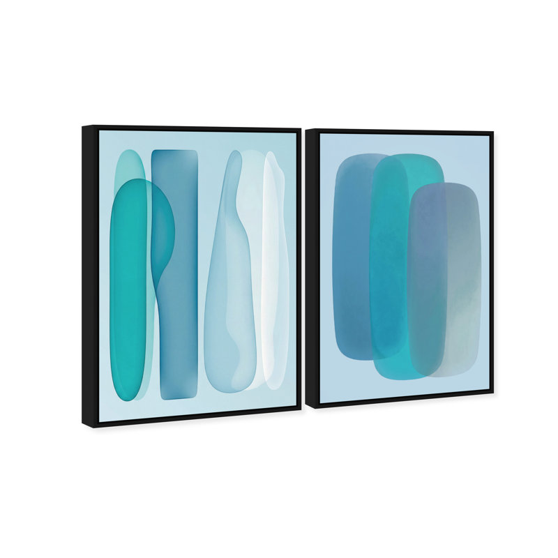 Glacier Gradients Set Set by Oliver Gal, 32"H x 22"W, Black Floater Frame