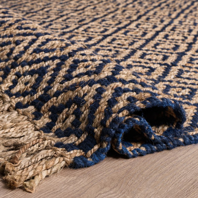 Derr Natural Fiber Hand Woven Jute Geometric Rug