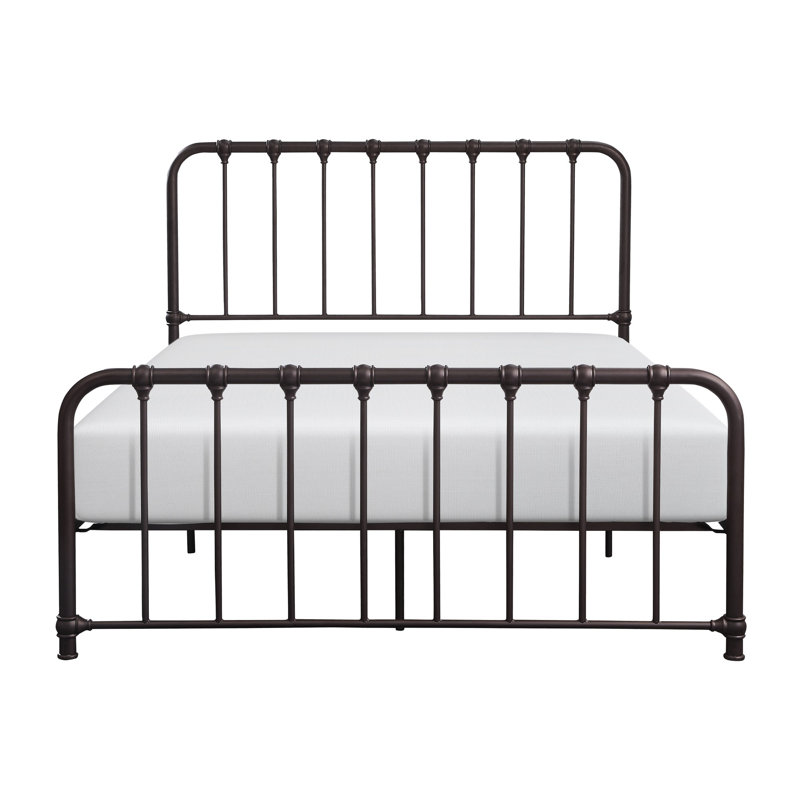 Cadre de lit plateforme Mid-Century, Grand lit, Bronze Antique