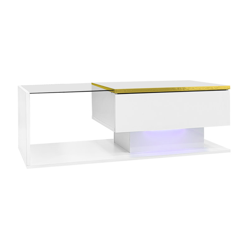 Coffee Table with Storage, White