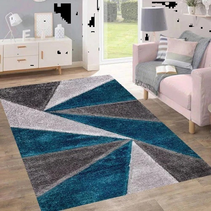 Geometric Shag Area Rug, Rectangle 120 x 170 cm