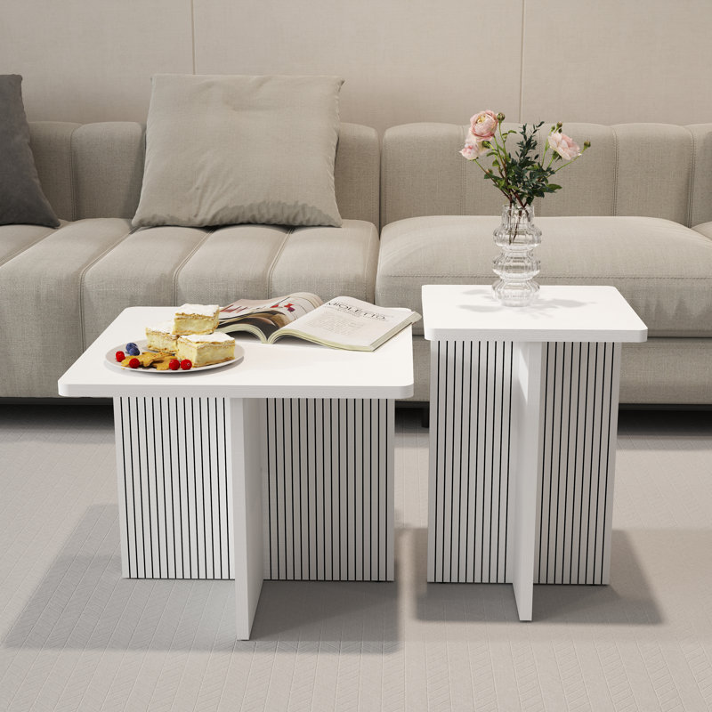 Coffee Tables for Living Room: End Tables Living Room Set of 2 For Modern,Small Coffee Tables for Small Spaces,Nesting Side Tables for Wood